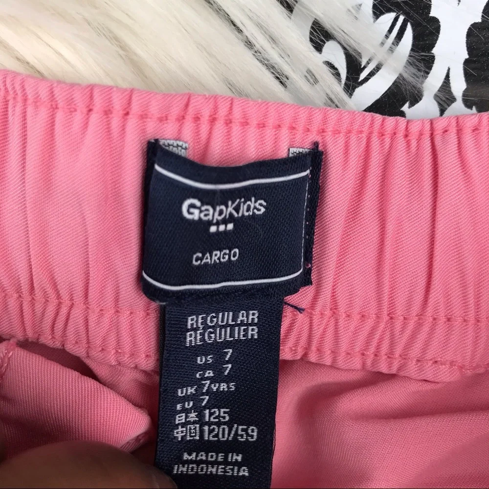 GAP kid’s : Girl’s : size : 7 : lightweight pink barbiecore utility cargo pants